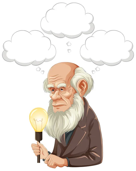 Bangkok Tailandia Mayo 2023 Caricatura Charles Darwin Ilustración — Archivo Imágenes Vectoriales