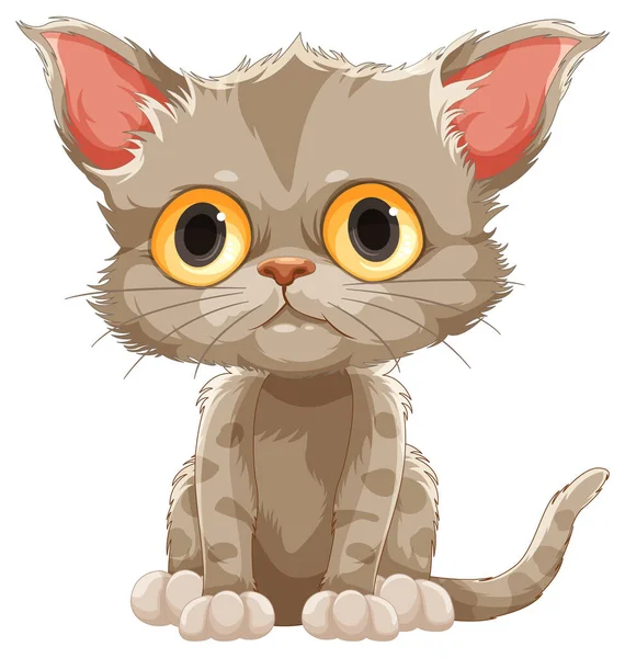 Schattig Bruin Kitten Zittende Dosis Illustratie — Stockvector