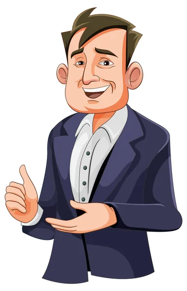 Empresário Confiante Com Ilustração Sorriso — Vetor de Stock