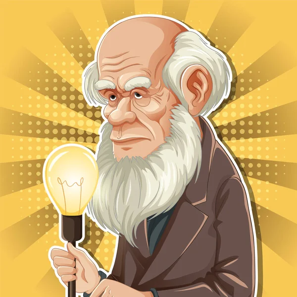 stock vector Bangkok, Thailand May 22, 2023. Caricature of Charles Darwin cartoon character illustration