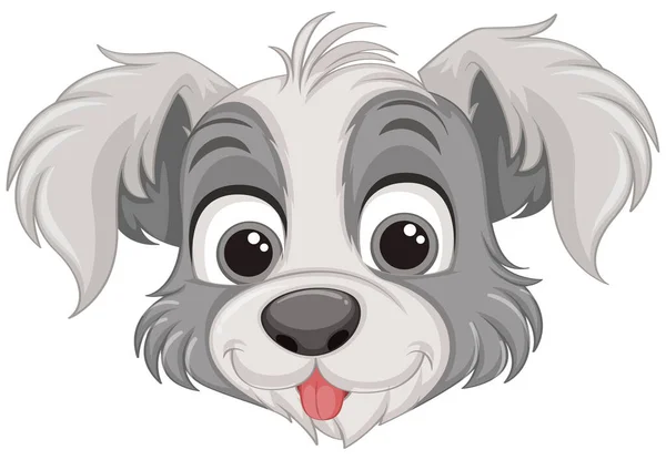 Roztomilý Pes Tvář Karikatura Izolované Ilustrace — Stockový vektor