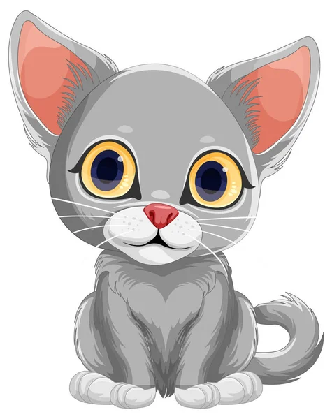 Bonito Gato Desenho Animado Personagem Ilustração —  Vetores de Stock
