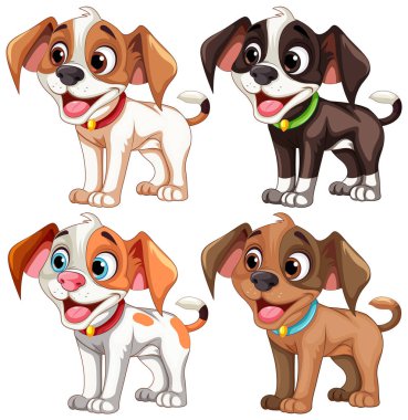 Şirin köpek çizgi film karakteri resimde oturuyor.