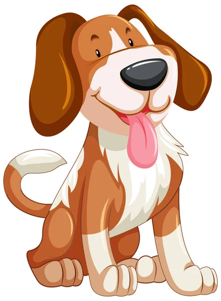 Φιλικό Σκυλί Στην Απεικόνιση Στυλ Κινουμένων Σχεδίων — Διανυσματικό Αρχείο