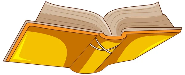 Izolovaná Žlutá Kniha Kreslené Ilustrace — Stockový vektor