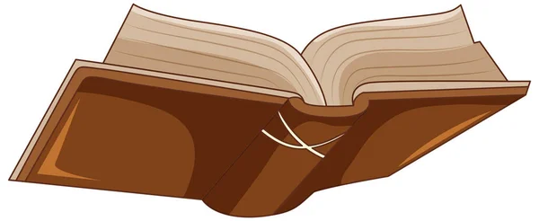 Geïsoleerde Bruine Open Boek Cartoon Illustratie — Stockvector