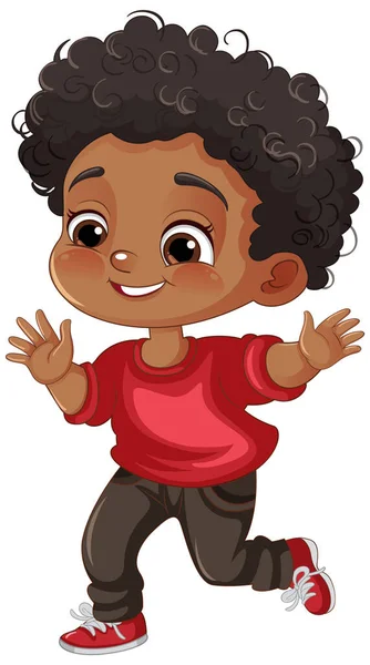 Ilustración Personaje Dibujos Animados Para Niños Afroamericanos — Vector de stock