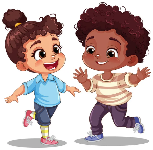 Børn Forskellige Racer Danser Sammen Illustration – Stock-vektor