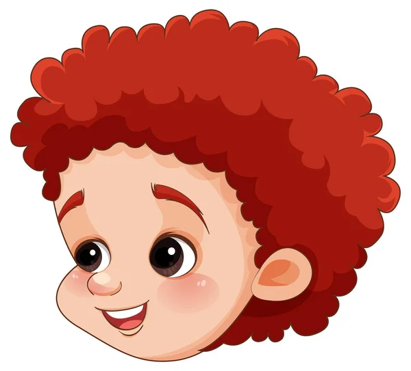 赤髪かわいい男の子の顔ベクトルイラスト — ストックベクタ