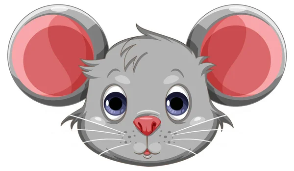 Χαριτωμένο Ποντίκι Κεφάλι Κινουμένων Σχεδίων Απομονωμένη Εικόνα — Διανυσματικό Αρχείο
