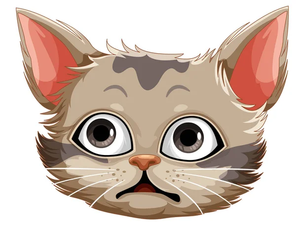 Cute Cat Face Cartoon Illustration — Stock Vector