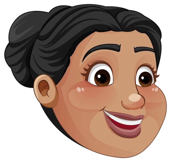 Mollige Frau Gesicht Zeichentrickfigur Illustration — Stockvektor