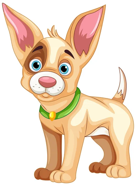 Lindo Perro Personaje Dibujos Animados Pie Ilustración — Vector de stock