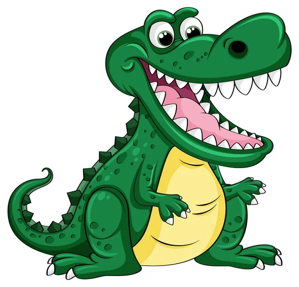 Engraçado Cartoon Crocodilo Personagem Ilustração — Vetor de Stock