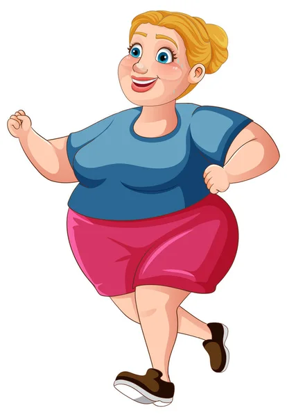Sovrappeso Donna Allenamento Outfit Illustrazione — Vettoriale Stock