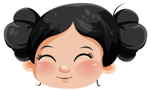 Bonito Asiático Menina Desenho Animado Personagem Ilustração — Vetor de Stock