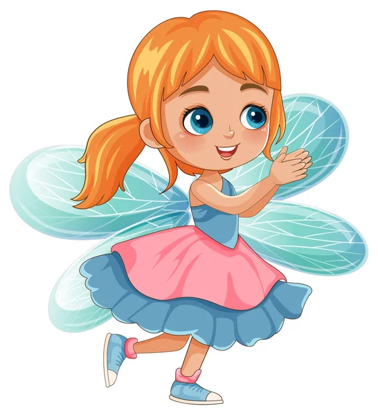 Cute Fairy Cartoon Wings Illustration — Stock Vector