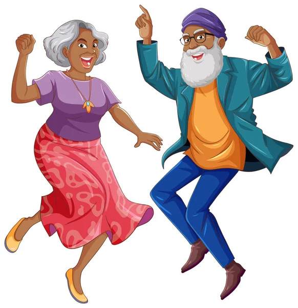 Indian Couple Dancing Vector Illustration — Stock Vector