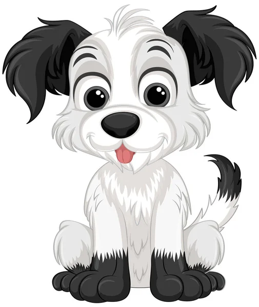 Cute Dog Cartoon Character Sitting Illustration — Stock Vector