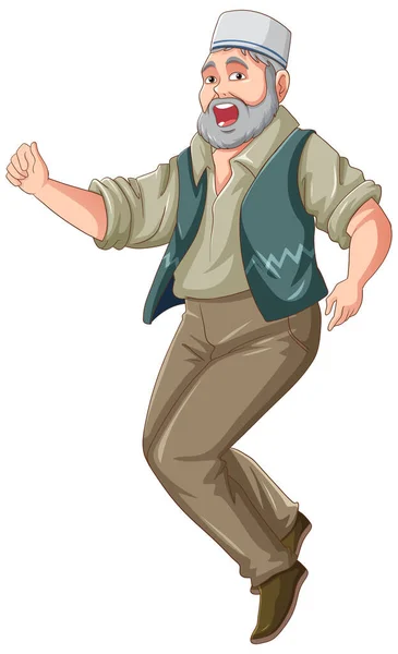 Hombre Indio Bailando Dibujo Animado Personaje Ilustración — Vector de stock