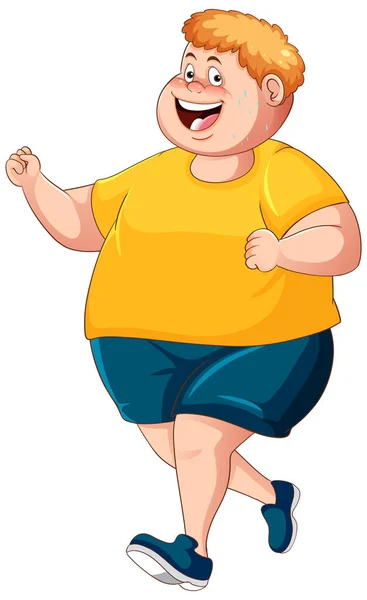 Obézní Muž Cvičení Oblečení Ilustrace — Stockový vektor
