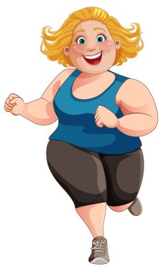 Egzersiz Kıyafeti İllüstrasyonunda Şişman Kadın