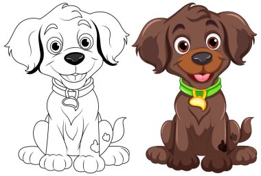 Şirin köpek çiziminin renklendirme sayfası
