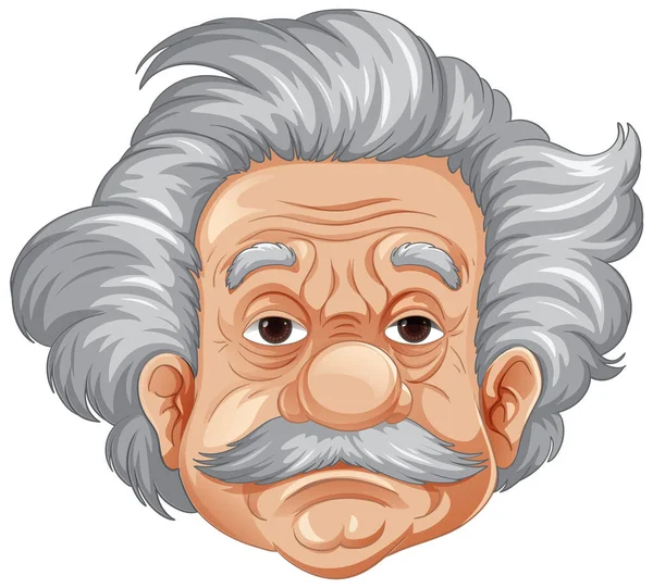 Albert Einstein Tecknad Karaktär Illustration — Stock vektor