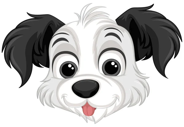 Mignon Chien Visage Dessin Animé Isolé Illustration — Image vectorielle