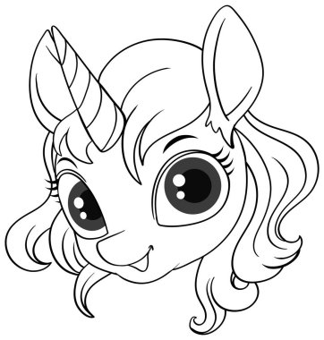 Şirin Tekboynuz illüstrasyonunun Renklendirme Sayfası