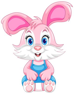 Şirin Tavşan Çizgi Filmi Karakter Vektörü illüstrasyonu