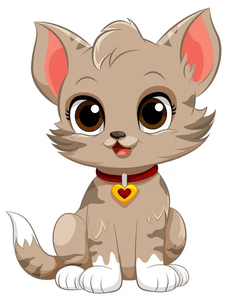 Ilustración Personaje Dibujos Animados Gato Adorable — Vector de stock