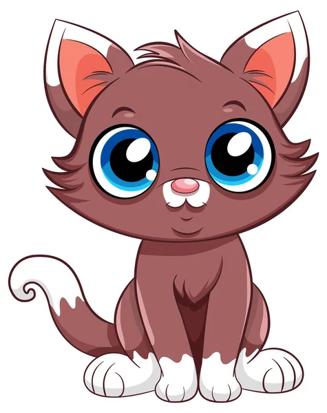 Mały Ładny Kot Postać Kreskówki Ilustracja — Wektor stockowy