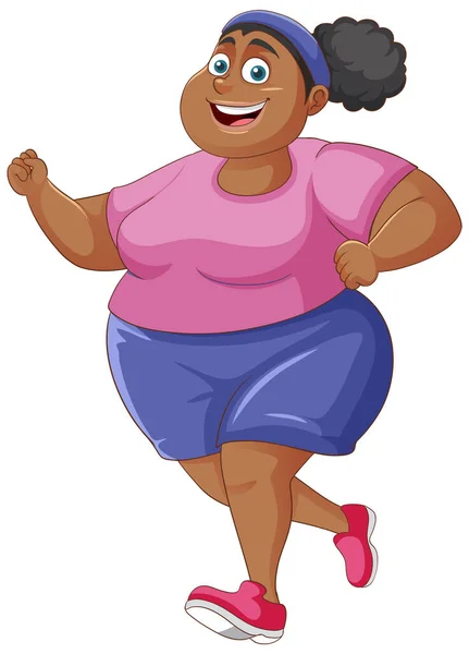 Overgewicht Vrouw Training Outfit Illustratie — Stockvector