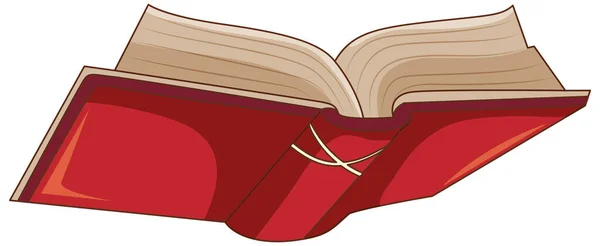 Geïsoleerde Rode Open Boek Cartoon Illustratie — Stockvector