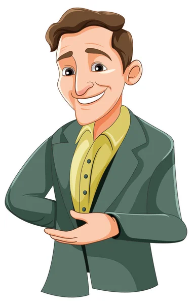 Confident Businessman Smile Illustration — Stock Vector