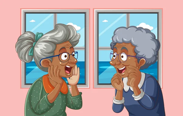 Anziani Africani Che Parlano Illustrazione — Vettoriale Stock