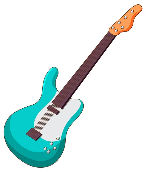 Illustration Isolée Guitare Basse Bleue Instrument Musique — Image vectorielle