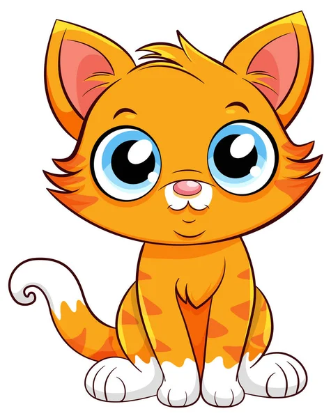 Kicsi Aranyos Macska Rajzfilm Karakter Ábra — Stock Vector