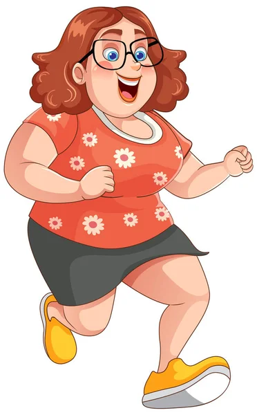 Overweight Woman Workout Outfit Illustration — Stock Vector