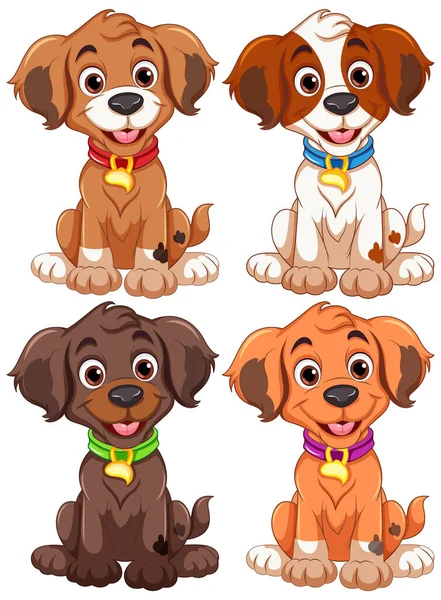 Variedade Cães Coleção Ilustração —  Vetores de Stock