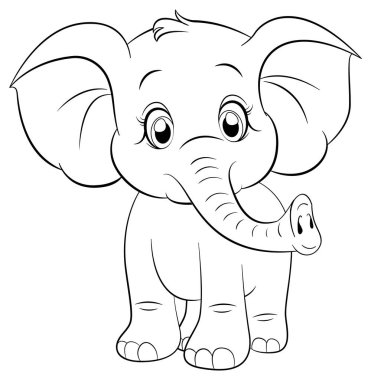 Şirin Fil Çiziminin Renkli Sayfa Özeti