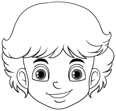 Çocuk çizgi film yüzü izole edilmiş.