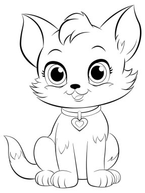 Şirin Kedi Çiziminin Renklendirme Sayfası