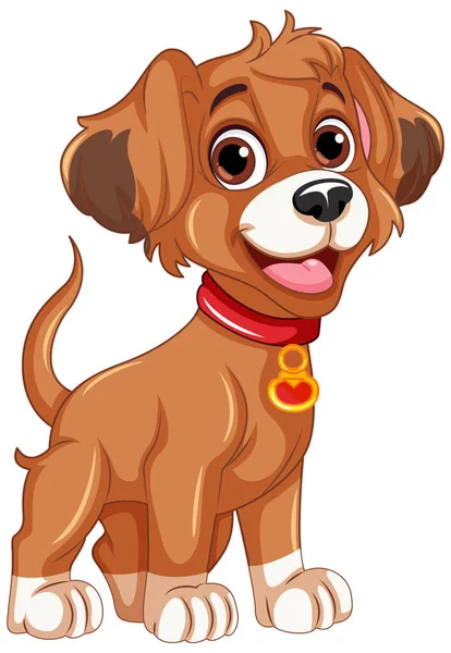 Χαρούμενος Σκύλος Μόνιμη Απεικόνιση Χαρακτήρων Κινουμένων Σχεδίων — Διανυσματικό Αρχείο