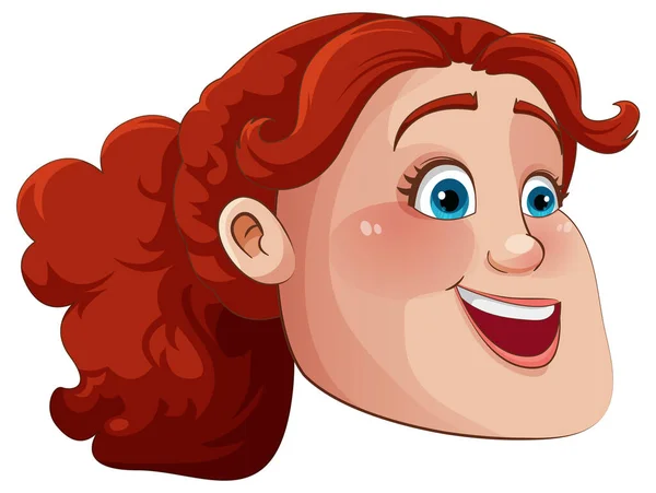 Chubby Woman Face Cartoon Character Illustration — 스톡 벡터