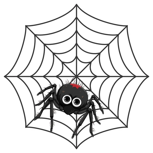Spider Spider Web Cartoon Isolated Illustration — Stock Vector