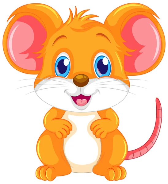 Cute Mouse Cartoon Character Illustration — Stock Vector