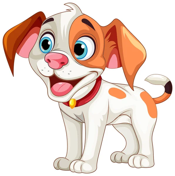 Leuke Hond Cartoon Karakter Staande Illustratie — Stockvector