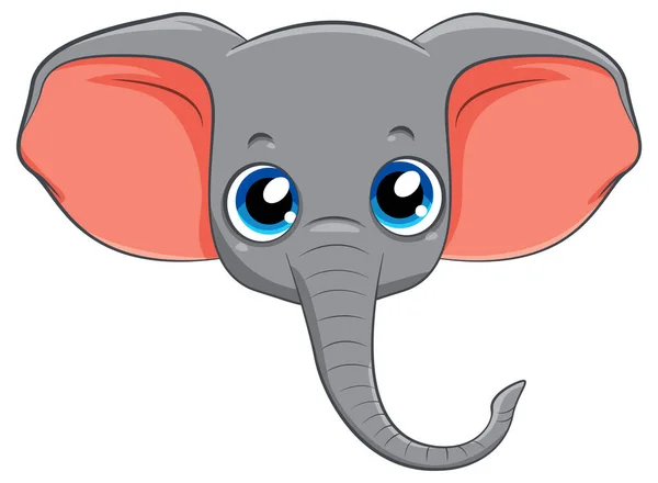 Vereinzelte Einfache Elefantenkopf Illustration — Stockvektor